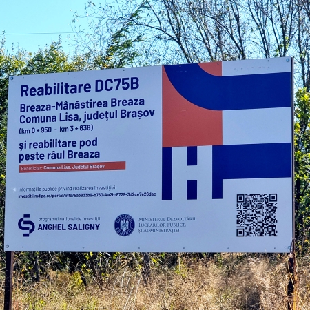 Reabilitare DC75B Breaza-Mănăstirea Breaza, comuna Lisa, Județul Brașov.